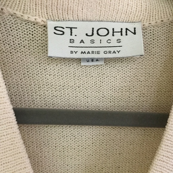 Vintage St John Basics Marie Gray Cream Sweater - Picture 4 of 8